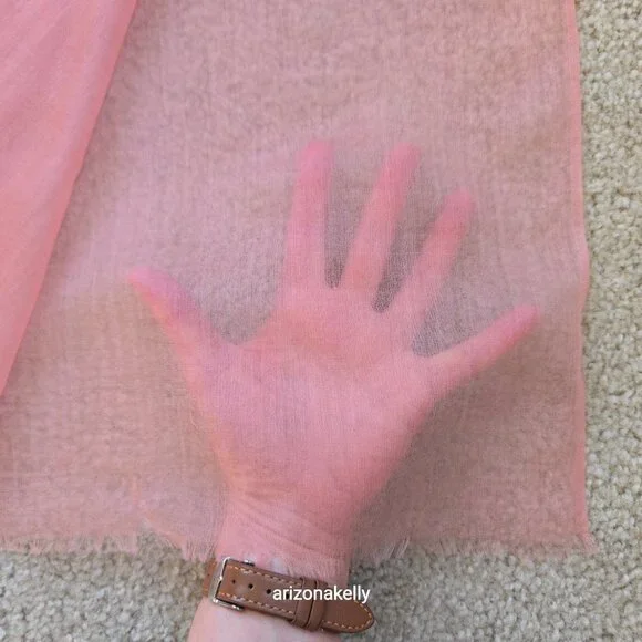 Ovcio Featherlight Cashmere Scarf in Azalea Pink - Picture 6 of 12